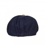 Unisex Navy Blue & Beige Solid Ascot Cap