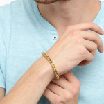 Men Gold-Toned Stainless Steel Link Bracelet