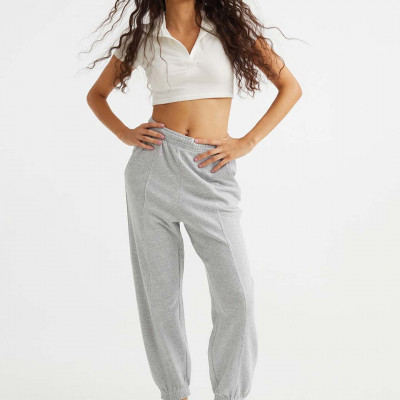 Women Grey Solid Oversized Joggers