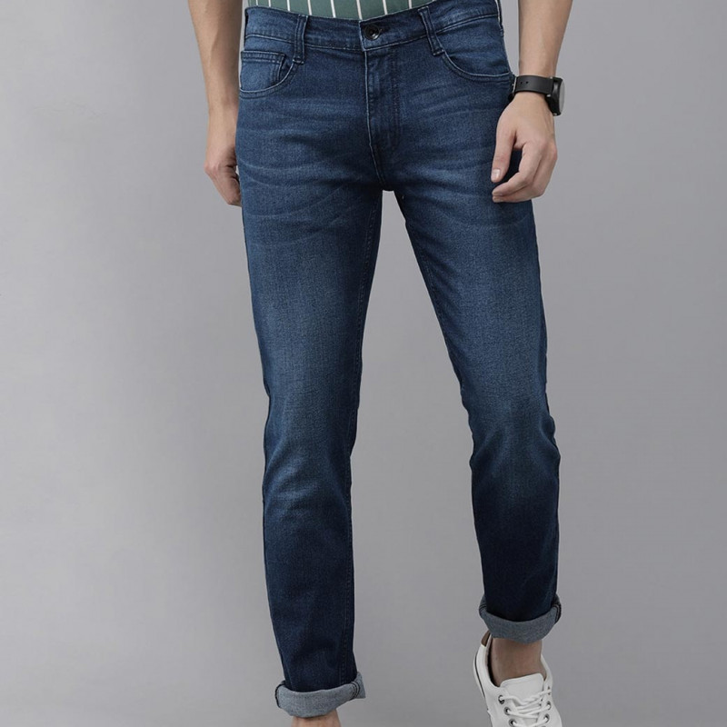 Men Blue Vapour Tapered Fit Low-Rise Light Fade Stretchable Jeans