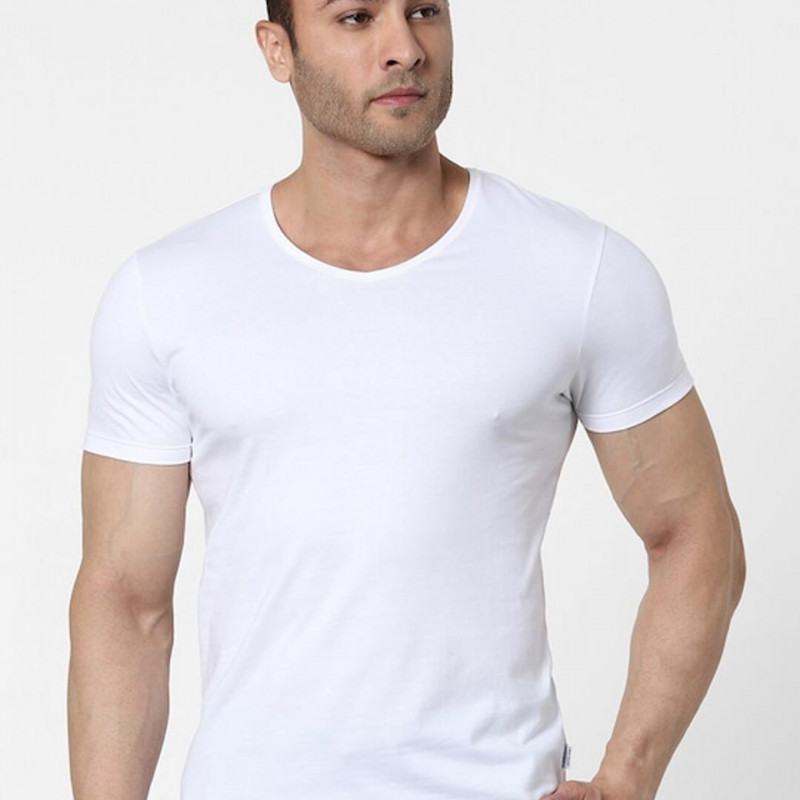 Men Pack Of 2 Solid Lounge T-shirts