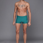 Men Green Solid 3-Stripes Swim Shorts