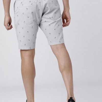 Men Charcoal Grey Solid Regular Fit Regular Shorts